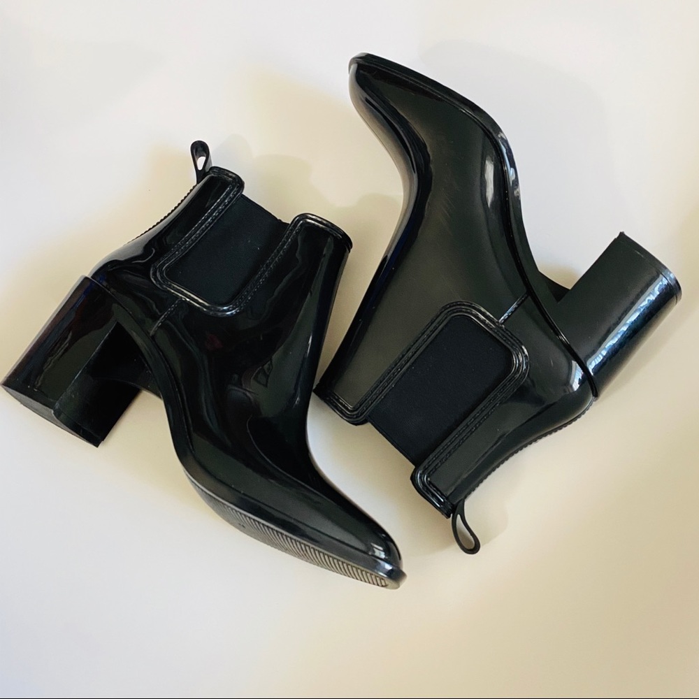 Jeffrey Campbell black Chelsea rubber boots 10 - Picture 3 of 4